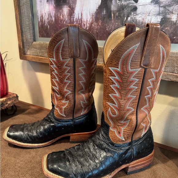 Macie Bean Brown & Black Women's Western Cowboy Boots with Red Stitching - Picture 8 of 8